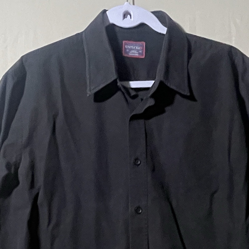 UNTUCKit Mens Shirt Large Faded Black Long Sleeved Cotton